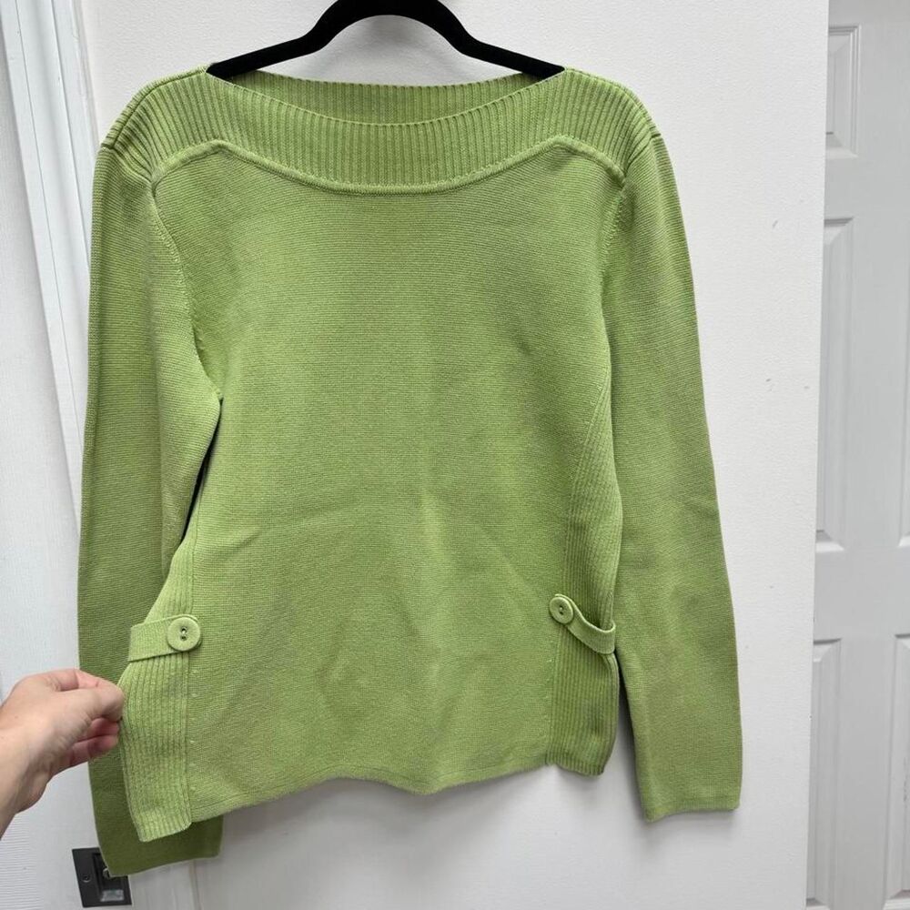 Pistachio Green Cotton Ribbed Sweater - Picture 4 of 8